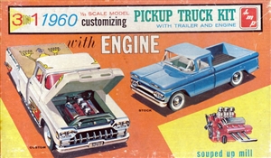 1960 SMP Chevy Pickup Truck Kit (3 'n 1) Stock, Custom or Service (1/25) RARE