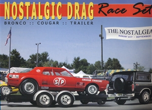 1968 Cougar 'STP' Funny Car on trailer pulled by 1979 Bronco (1/25) (fs)
