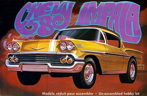 1958 Chevy Impala Sport Coupe (3 'n 1) Stock, Custom, Drag (1/25) (fs)