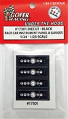 Race Car Instrument Panel and Gauges - Diecut Plastic "Black" (1:24-1:25)