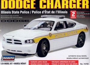 Dodge Charger Police Car - Illinois State Police - Unpainted w/8 light bars & authentic decals (1/24) (fs)