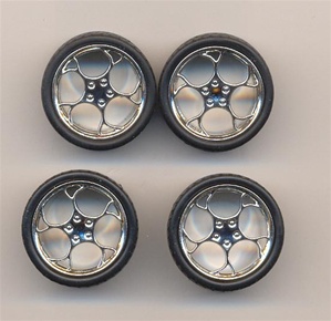 Swirl Star  rims with tires - chrome
