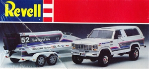 1980 Ford Bronco with Yamaha Formula One Racing Boat and Trailer "Formula One Team" (1/25) (fs)
