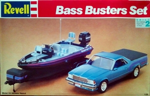 El Camino with Bass Boat and Trailer "Bass Busters"  Set  (1/25) (fs)