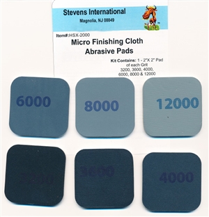 2"x 2" Micro Finishing Cloth Abrasive Pads </br>  (6 Different Grits)