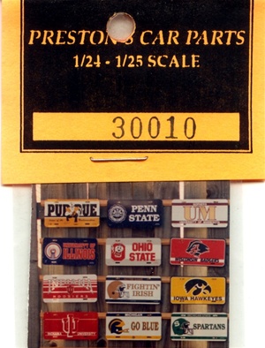 College License Plates 1/25 photo reductions