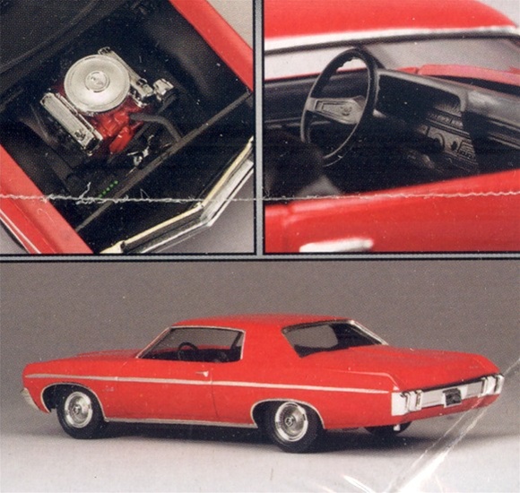 1/25 AMT 70 Impala Chevy 454 Stock/Injected Engine Set headers Molded in Red 