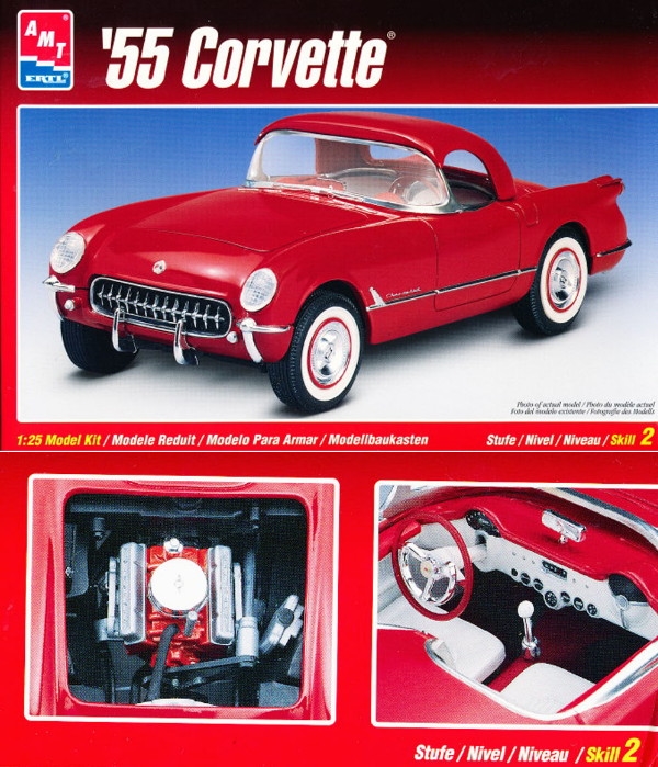 Factory 1955 Chevrolet Corvette AMT 1/25 Model Kit 6210 for sale online 
