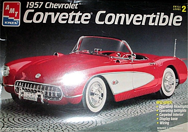 AMT 1016 1957 Chevy Corvette Convertible aqua model kit 