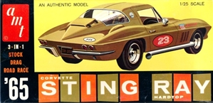 1965 Chevy Corvette Stingray Hardtop (3 'n 1) Stock, Drag or Road Race (1/25)