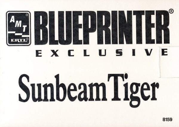 AMT 1/25 Scale Sunbeam Tiger Blueprinter Vintage Model Car Kit # 8159 NIB 