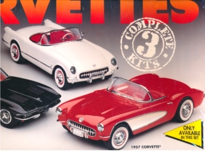 AMT ERTL 1/25 Model Car Kit 3 Corvette Roadster Coupe 1953 1957 1963 #8175 for sale online 