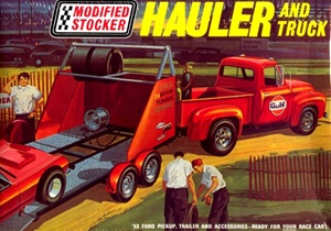 1953 Ford Pickup with Race Car Hauler (1/25) (fs)