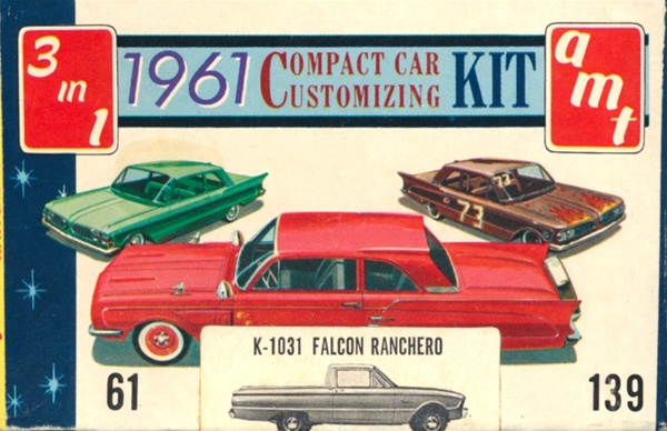 AMT 38404 1961 FORD RANCHERO PICKUP 1/25 Model Car Mountain KIT FS 