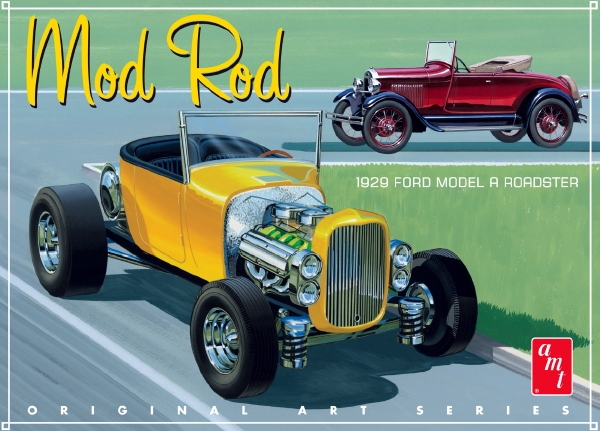 AMT 1000  1929 Ford Model A Roadster Mod Rod 2 in 1 model kit 1/25 On Sale! 