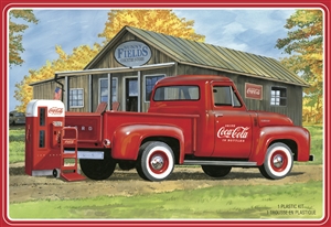 1953 Ford F-100 "Coca-Cola" Pickup with Diecast Coke Machine and Dolly(1/25) (fs)