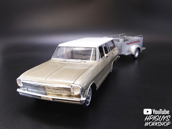 AMT 1201 F/S 1963 CHEVY II STATION WAGON WITH TRAILER 3 in 1 CUSTOMIZING KIT 