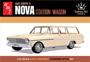 1963 Chevy II Nova Station Wagon "Craftsman Plus" Series "Retooled With Opening Hood!" (1/25) (fs)