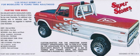 AMT 1/25 1978 Ford 4x4 Firestone Super Stones Pickup Truck AMT858 