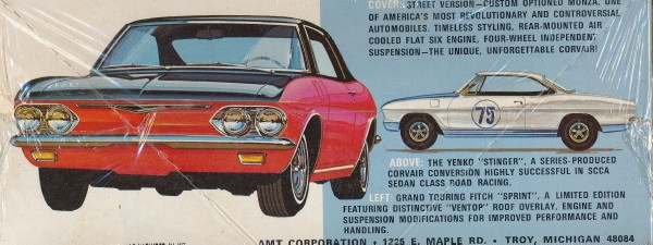 Details about   Model Car Parts AMT 1969 Chevy Corvair Decal Sheet 1/25 