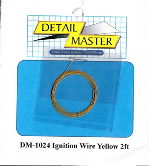 Detail Master Yellow Ignition Wire (.012") 2 ft for 1/24 & 1/25
