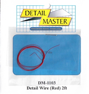 Detail Master Red Detail Wire (.0075") 2 ft for 1/24 & 1/25