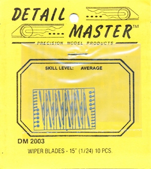 Detail Master 15" Wiper Blades 50's, 60's, 70's  for 1/24 & 1/25