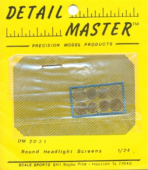 Round Photo-Etch Headlight Screens for 1/24 & 1/25
