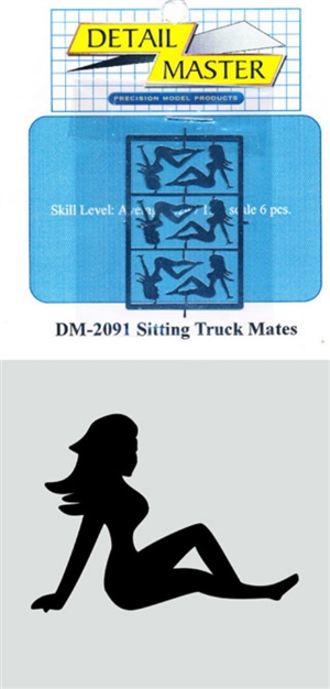 Truckmates - Reclining Lady "Leaning Back" Truck Mud Flap Icon Photo Etch (1/25)