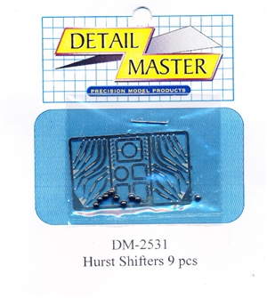 Hurst Shifters with Metal Knobs (Includes 9) (Billet Aluminum & Photo-Etch) for 1/24 & 1/25