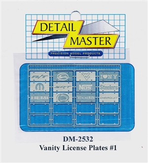 Detail Master Vanity Photo-Etch License Plates and Frames #1 (1:25-1:24)