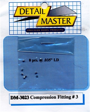 Detail Master Compression Fitting #3 (8 pcs) (.037 ") for 1/24 & 1/25