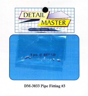 Detail Master Pipe Fitting #3 (8 pcs) (.037 ") for 1/24 & 1/25