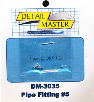 Detail Master Pipe Fitting #5 (8 pcs) (.067 ") for 1/24 & 1/25 & 1/16