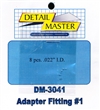 Detail Master Adapter Fitting #1 (8pcs) (.022 ") for 1/24 & 1/25