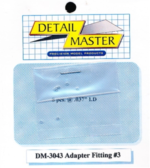 Detail Master Adapter Fitting #3 (8 pcs) (.037 ") for 1/24 & 1/25