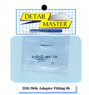 Detail Master Adapter Fitting #6 (8 pcs) (.082 ") for 1/24 & 1/25 & 1/16