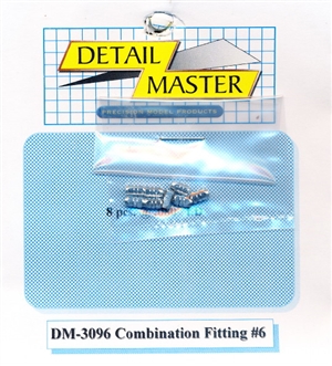 Detail Master Combination Fitting #6 (8pcs) (.082 ") for 1/24 & 1/25