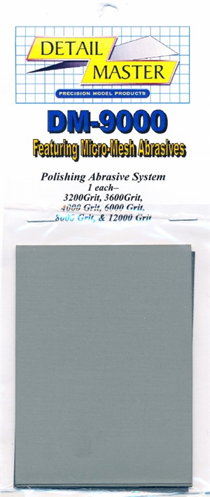 Detail Master Polishing Abrasive System with 6 Micro-Mesh Sheets (3200-12000 Grit)