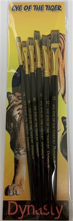 Dynasty "Eye of The Tiger" Red Sable Flat Brushes (6)
