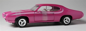 1969 PONTIAC GTO STREET MACHINE-LAVENDER PEARL WHITE STRIPING(1/18) Rare Diecast  (fs)