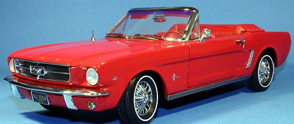 1964 1/2 FORD MUSTANG PRECISION EXTREME DETAIL! RANGOON RED/RED INTERIOR CONVERTIBLE(1/18) Rare (fs)