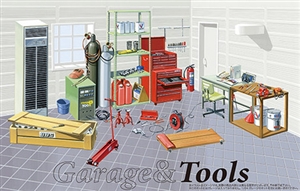 Garage Tools (Asst hand tools, tool chests, jacks, eng stand, etc) (1/24) (fs)