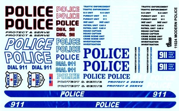 1/24 1/12 1/43 1/18 1/25 Scale Police Characters Car Model kit Water Slide Decal