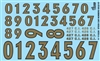 Gold Numbers Model Car-Stock Car Decal Sheet #3 Gofer Racing (1/25 or 1/24)