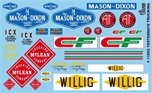 Yesterday's Trucking "Mason-Dixon, McLean, CF and More" Gofer Racing Decal (1/25 or 1/24)
