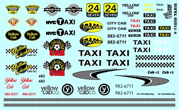 K4 G 1:32 Decals Taxi Cab Car Checker Stripes and Markings 