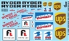 Delivery Van Decals (Ryder, Federal Express, UPS, Wonder Bread, Frito-Lay, US Mail) (1/25 or 1/24)