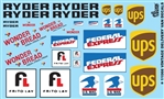 Delivery Van Decals (Ryder, Federal Express, UPS, Wonder Bread, Frito-Lay, US Mail) (1/25 or 1/24)