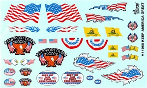 US Flags & Banners "Keep America Great" Gofer Racing Decal (1/25 or 1/24)